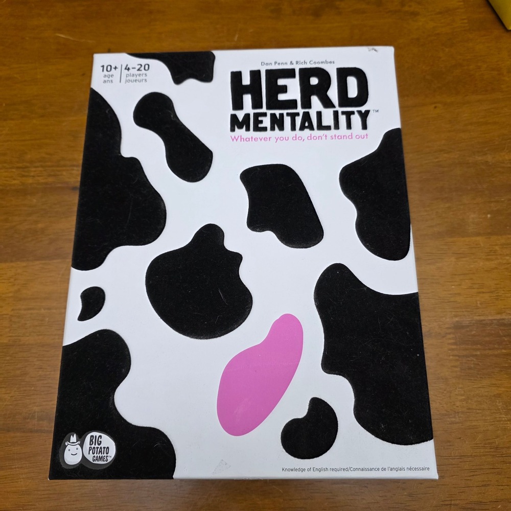Big Potato Games Herd Mentality Party Game 4-20 Players White Black Cow